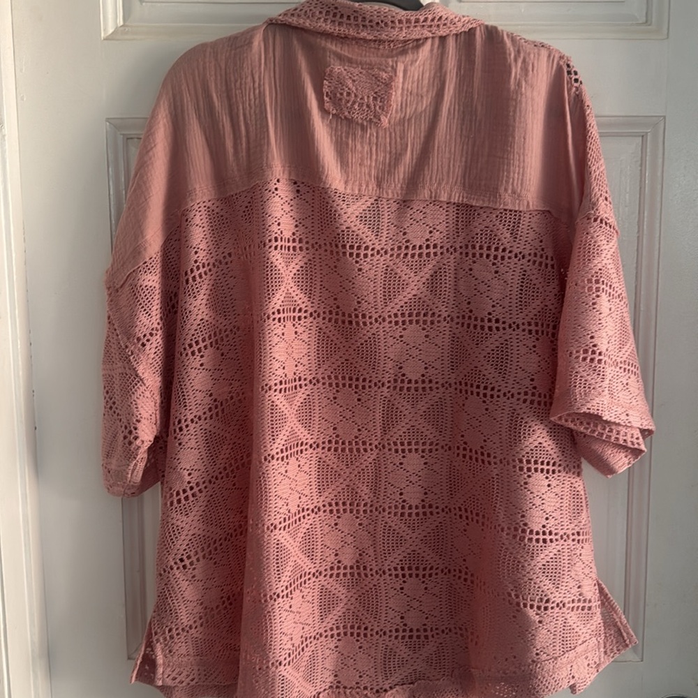 NewWill‎ Blush Lace Button-Up Blouse size 3X new w tags - Picture 4 of 4